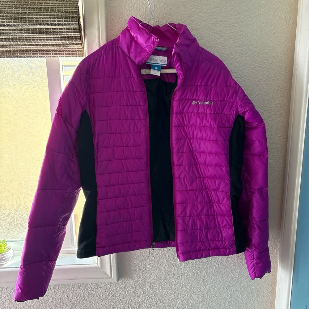 Columbia Magenta and Black Puffer Jacket